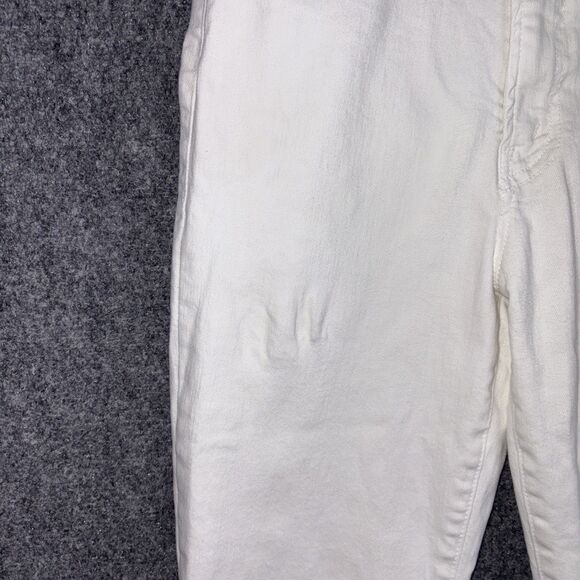 MOTHER  The Hustler Ankle Fray Jeans Womens Sz 29 White Fairest of them All Flaw - Picture 7 of 14